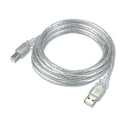 USB 2.0 Cable  A Male To B Male  Clear  15ft